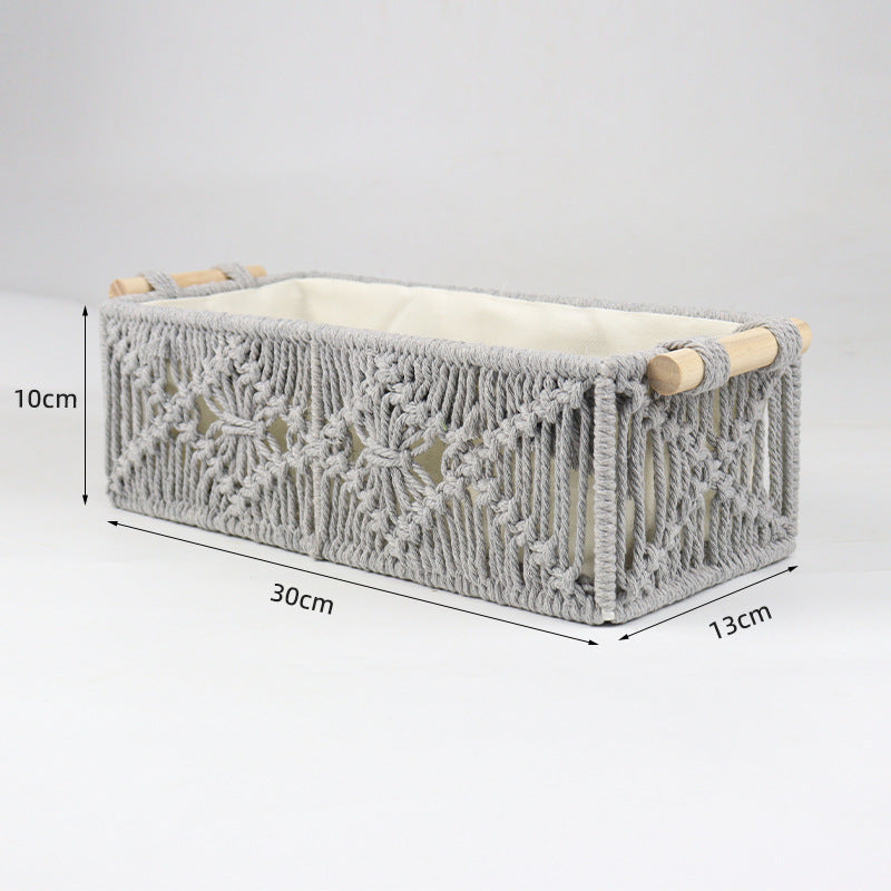 Storage Basket with Macrame Pattern | High & Bury