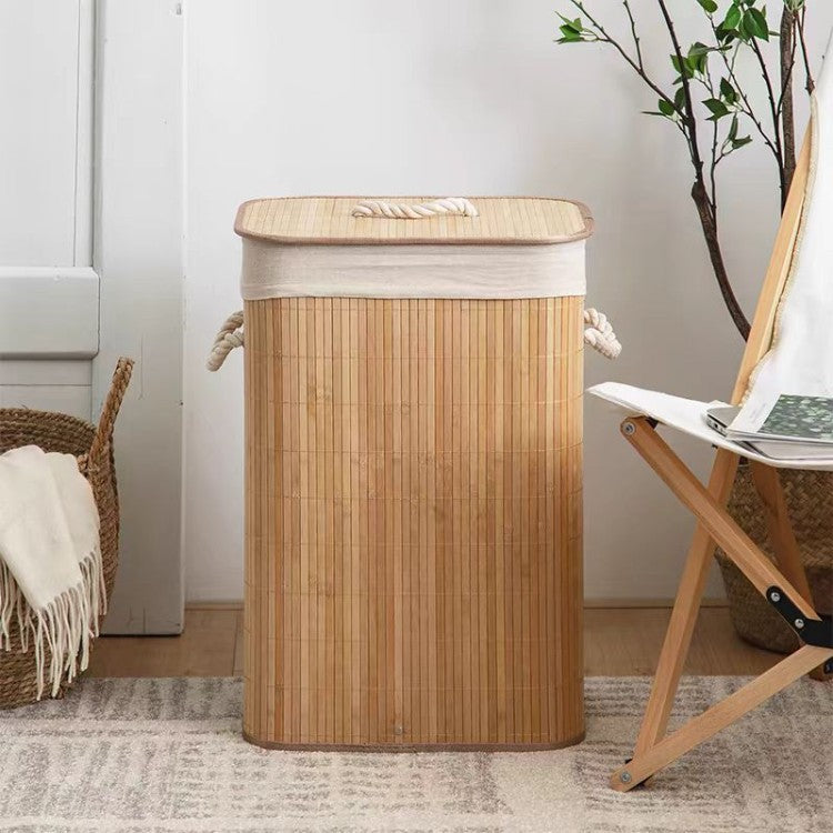 Storage Basket with Natural Bamboo Design | High & Bury