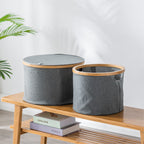 Storage Basket with Sturdy Bamboo Lid | High & Bury