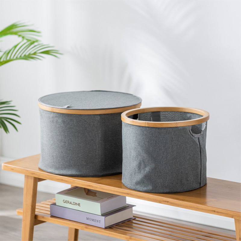 Storage Basket with Sturdy Bamboo Lid | High & Bury