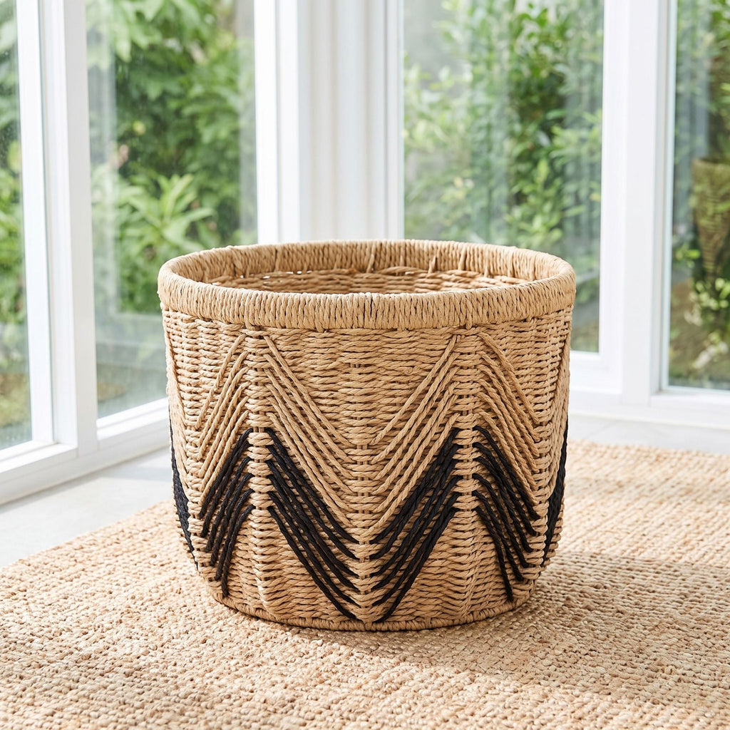Storage Basket with Stylish Zigzag Pattern | High & Bury