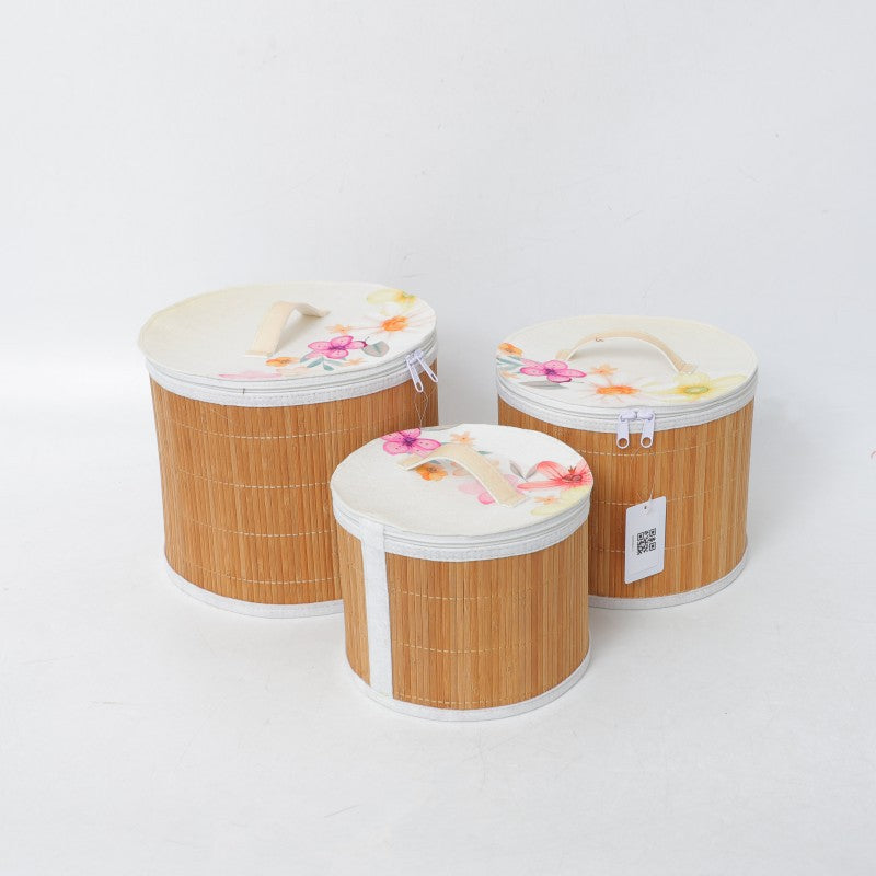 Storage Basket with Zipper and Floral Design | High & Bury