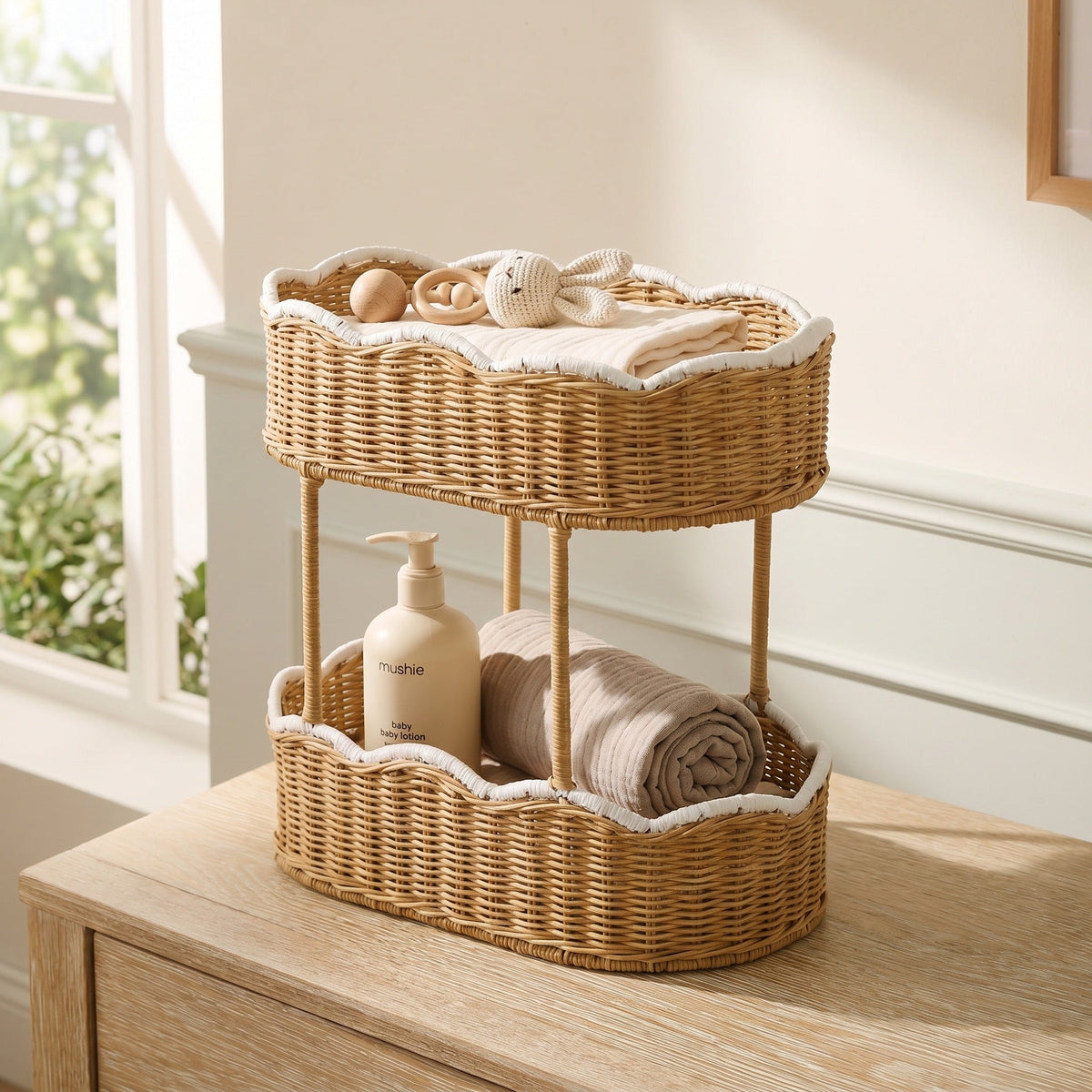 Storage Basket Woven Natural Fiber Cotton Textile | High & Bury
