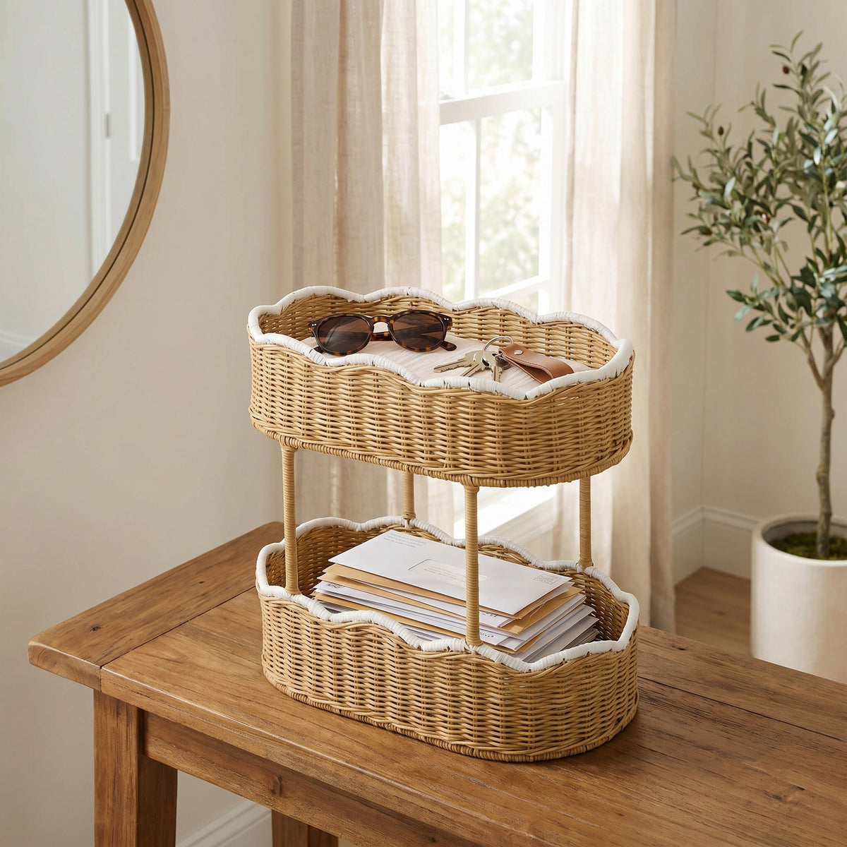 Storage Basket Woven Natural Fiber Cotton Textile | High & Bury