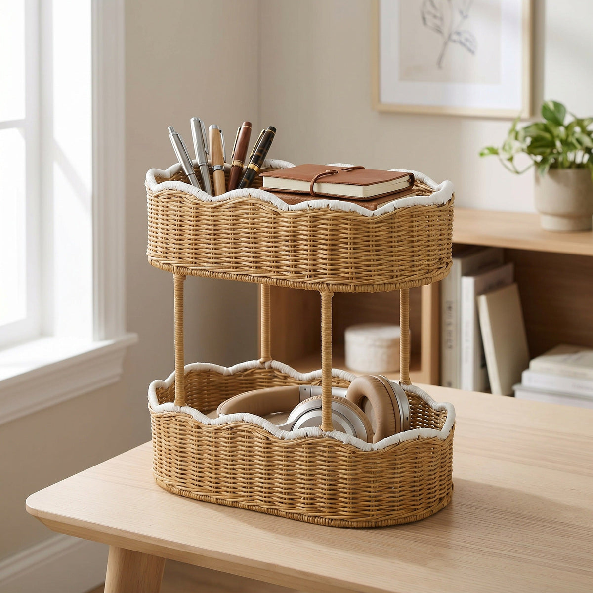 Storage Basket Woven Natural Fiber Cotton Textile | High & Bury