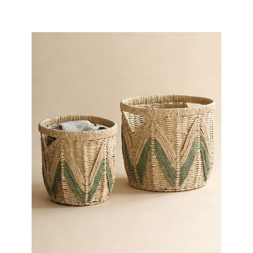 Storage Basket Woven Natural Fiber Handcrafted | High & Bury