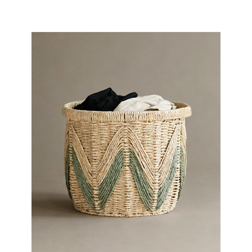 Storage Basket Woven Natural Fiber Handcrafted | High & Bury