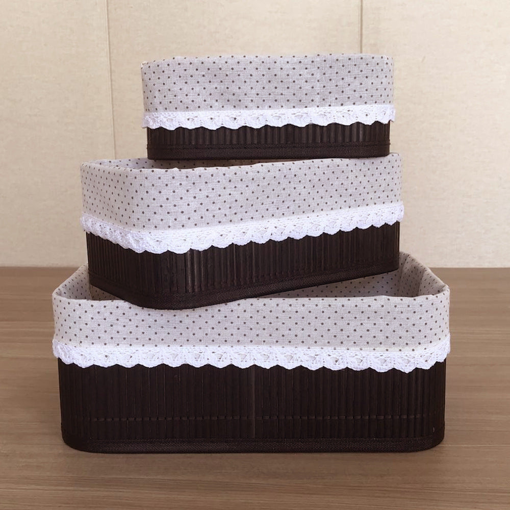 Storage Baskets with Decorative Fabric Insert | High & Bury