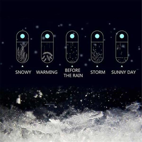 Storm Glass Forecast Bottle, Crystal Desktop Barometer with Wooden Base, view 2