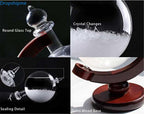 Storm Glass Forecast Bottle, Crystal Desktop Barometer with Wooden Base, view 6