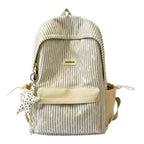 Striped Casual Backpack with Zip Main Compartment, Front and Side Pockets, view 2