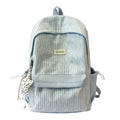 Striped Casual Backpack with Zip Main Compartment, Front and Side Pockets