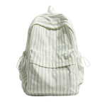 Striped Polyester Backpack with Adjustable Straps and Side Pockets, view 2