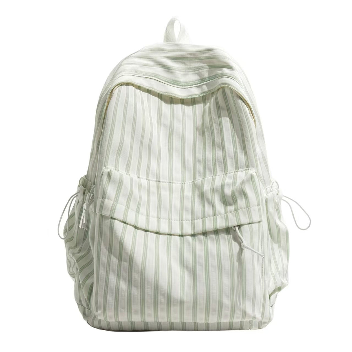 Striped Polyester Backpack with Adjustable Straps and Side Pockets, view 2