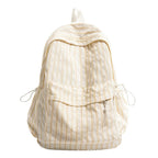 Striped Polyester Backpack with Adjustable Straps and Side Pockets, view 4