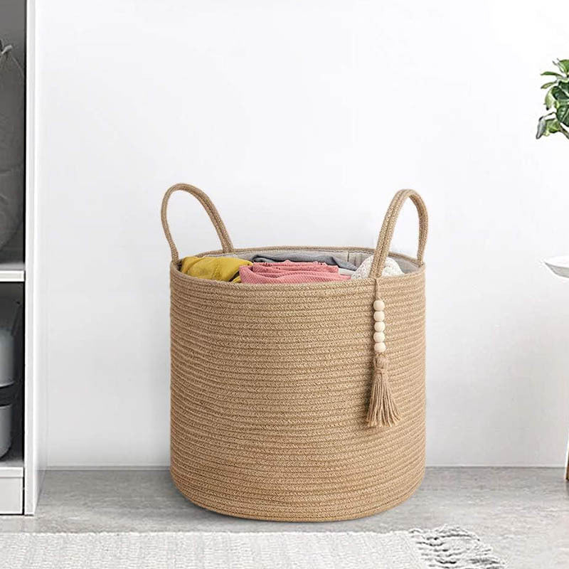 Stylish Carrying Basket with Colorful Handles | High & Bury