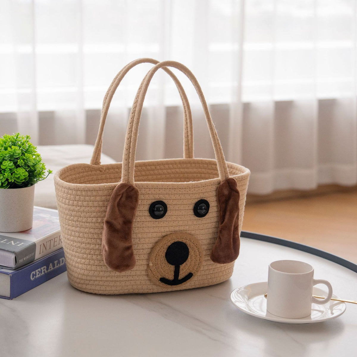Stylish Carrying Basket with Colorful Handles | High & Bury