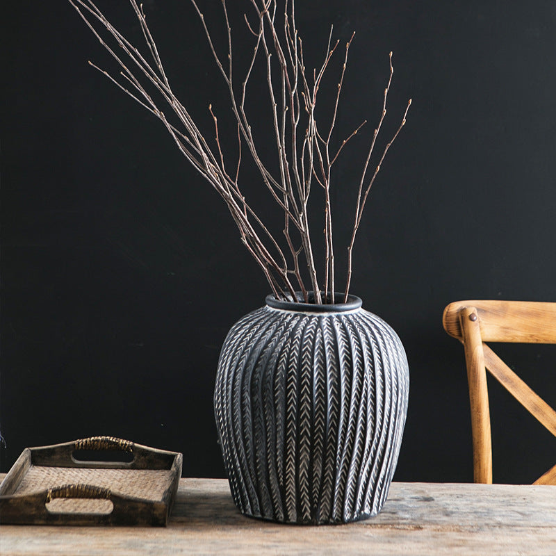 Stylish Ceramic Vase Black | High & Bury