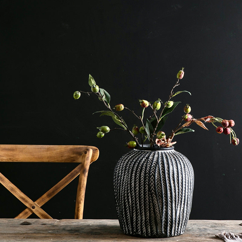 Stylish Ceramic Vase Black | High & Bury