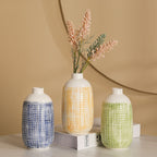 Stylish Ceramic Vase Yellow Blue | High & Bury