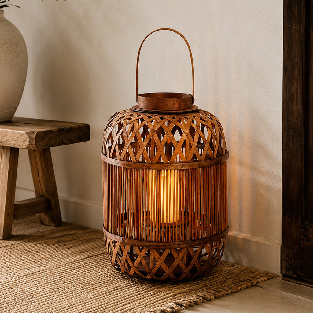 Stylish Handcrafted Rattan Lantern | High & Bury