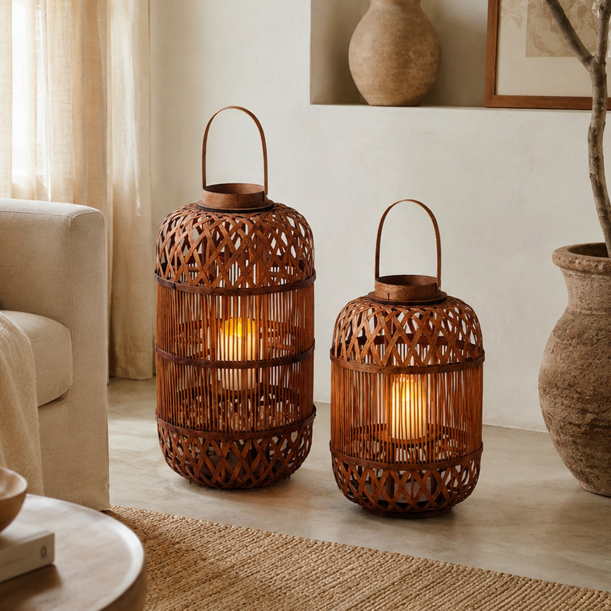 Stylish Handcrafted Rattan Lantern | High & Bury
