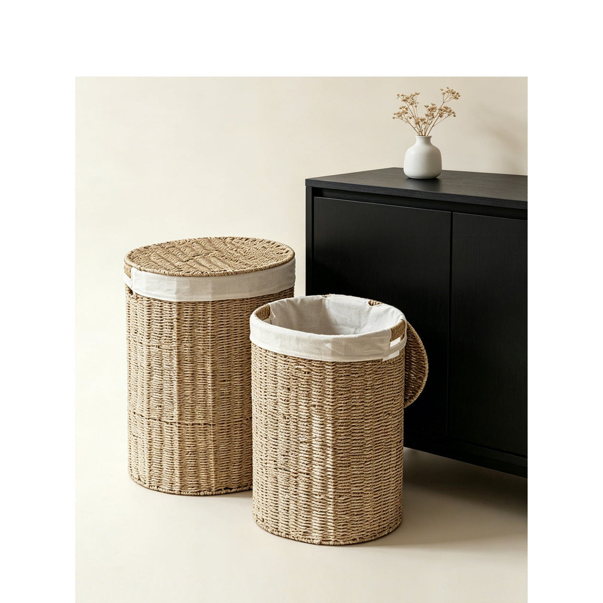 Stylish Laundry Basket made of Natural Material | High & Bury