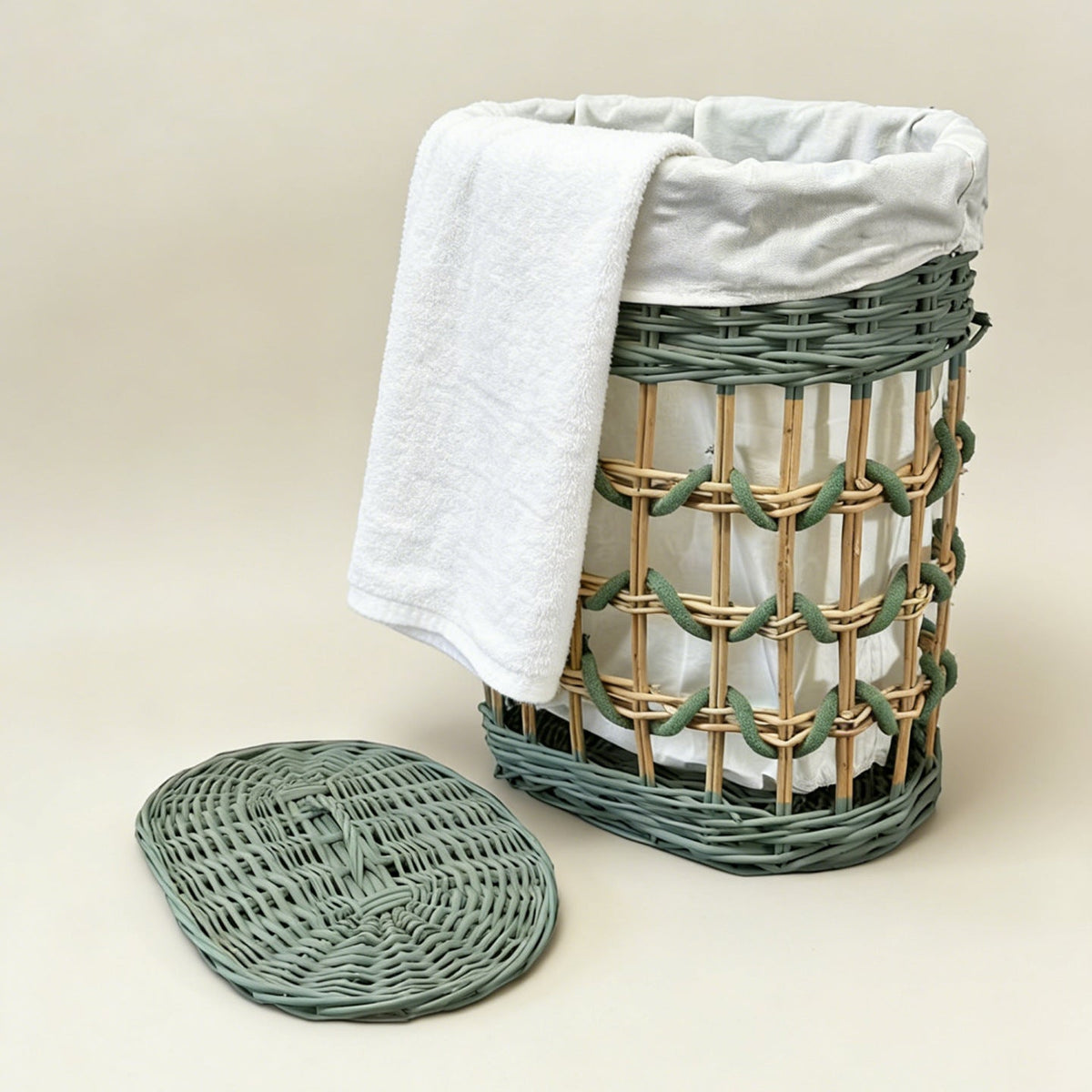 Stylish Laundry Basket with Removable Inner Lining | High & Bury