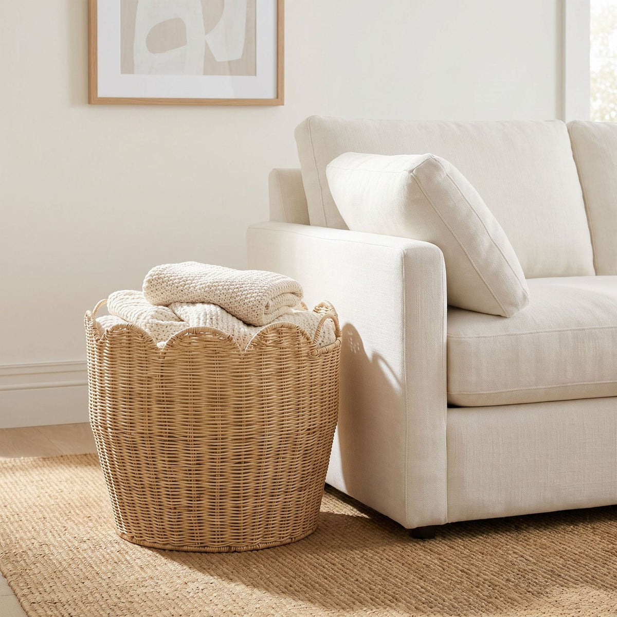 Stylish Laundry Basket with Wave Edge | High & Bury