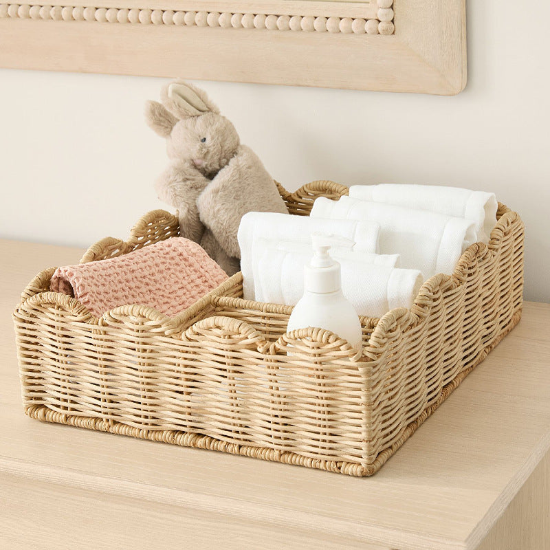 Stylish Organizer Basket with Wavy Edge | High & Bury