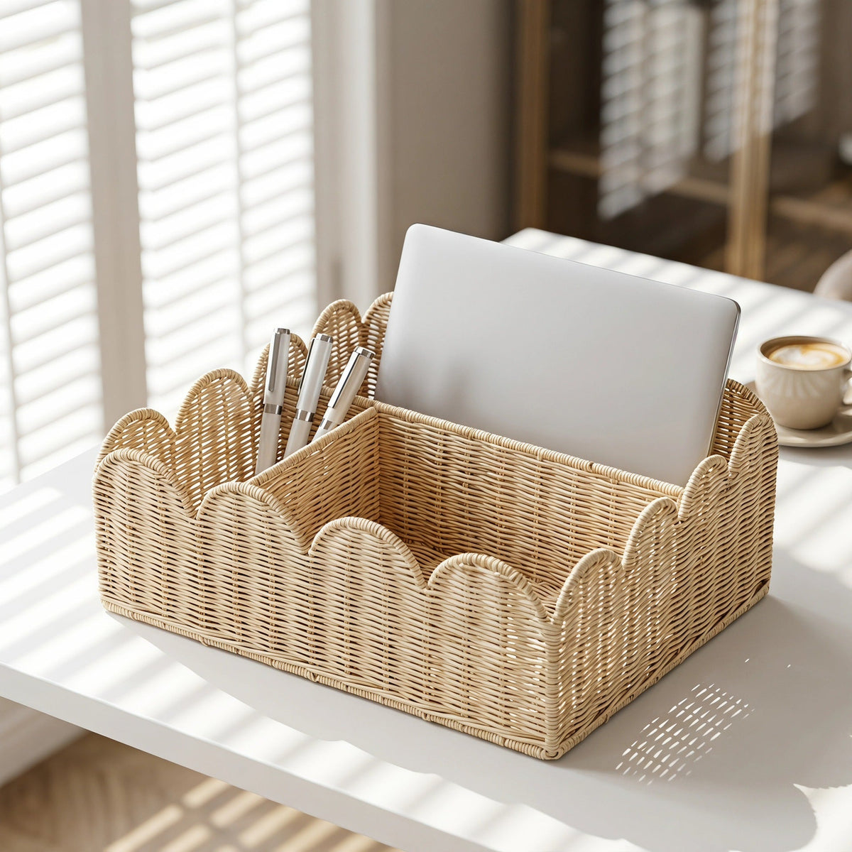 Stylish Organizer Basket with Wavy Edge | High & Bury
