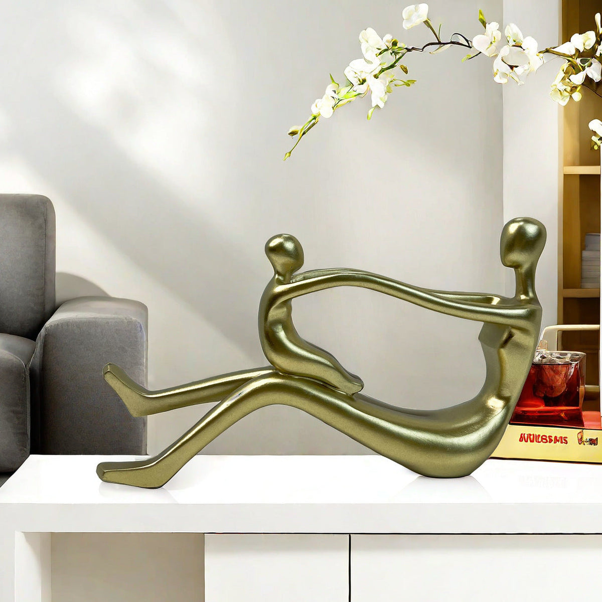 Stylish Sculpture with Intertwined Figures | High & Bury