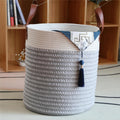 Stylish Storage Basket Light Grey White | High & Bury