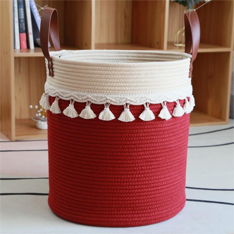 Stylish Storage Basket Light Grey White | High & Bury
