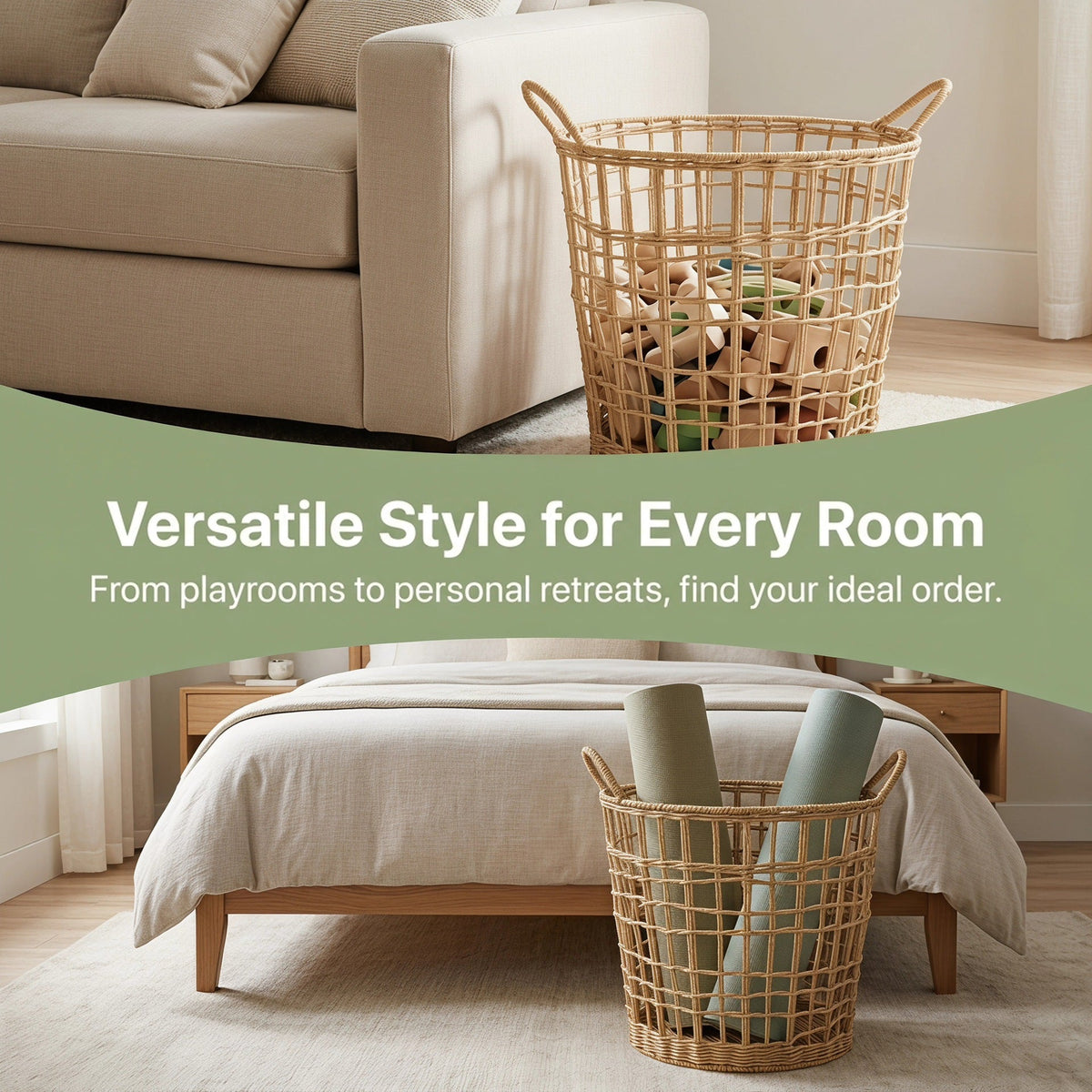 Stylish Storage Basket made of Natural Material | High & Bury
