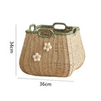 Stylish Storage Basket with Flower Appliqué | High & Bury