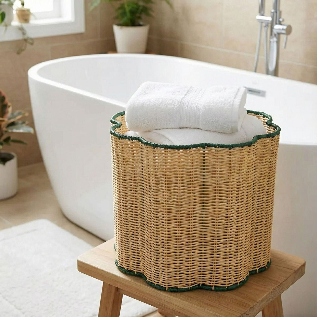 Stylish Storage Basket with Wavy Edge | High & Bury
