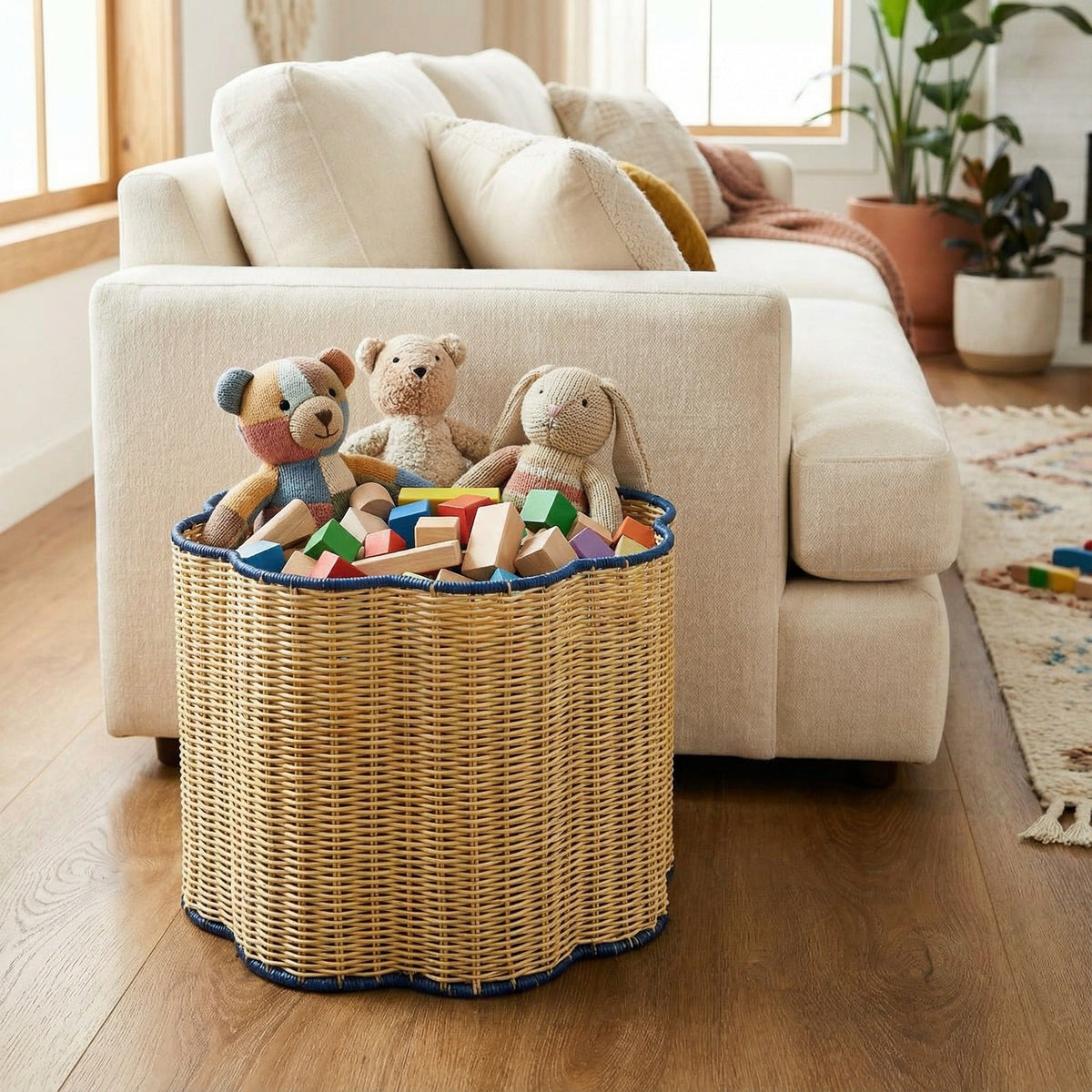 Stylish Storage Basket with Wavy Edge | High & Bury