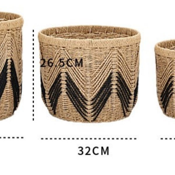 Stylish Storage Basket Woven Natural Fiber Soft Textile | High & Bury