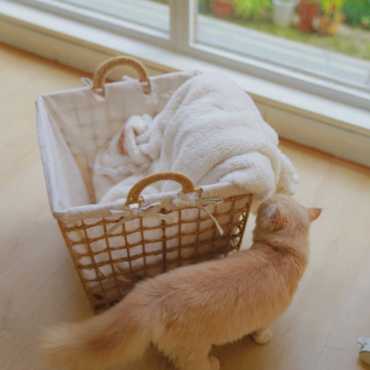 Stylish Storage Baskets Jute Fiber Cotton Textile | High & Bury
