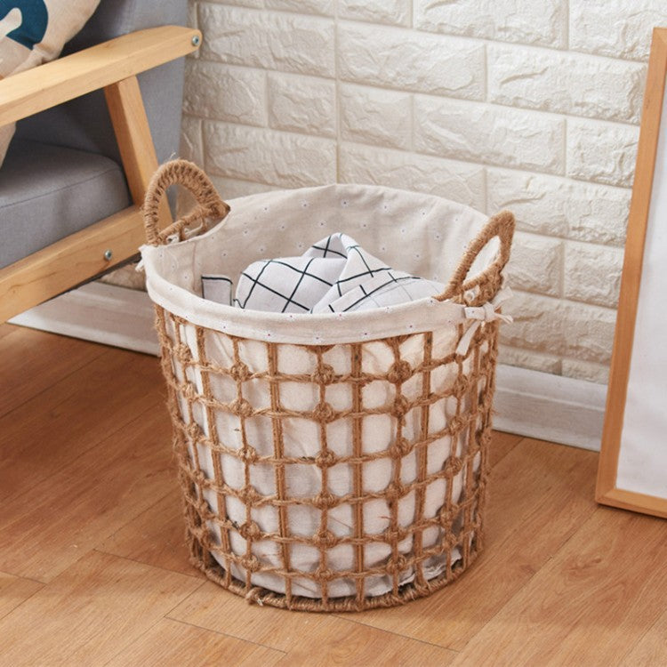 Stylish Storage Baskets Jute Fiber Cotton Textile | High & Bury