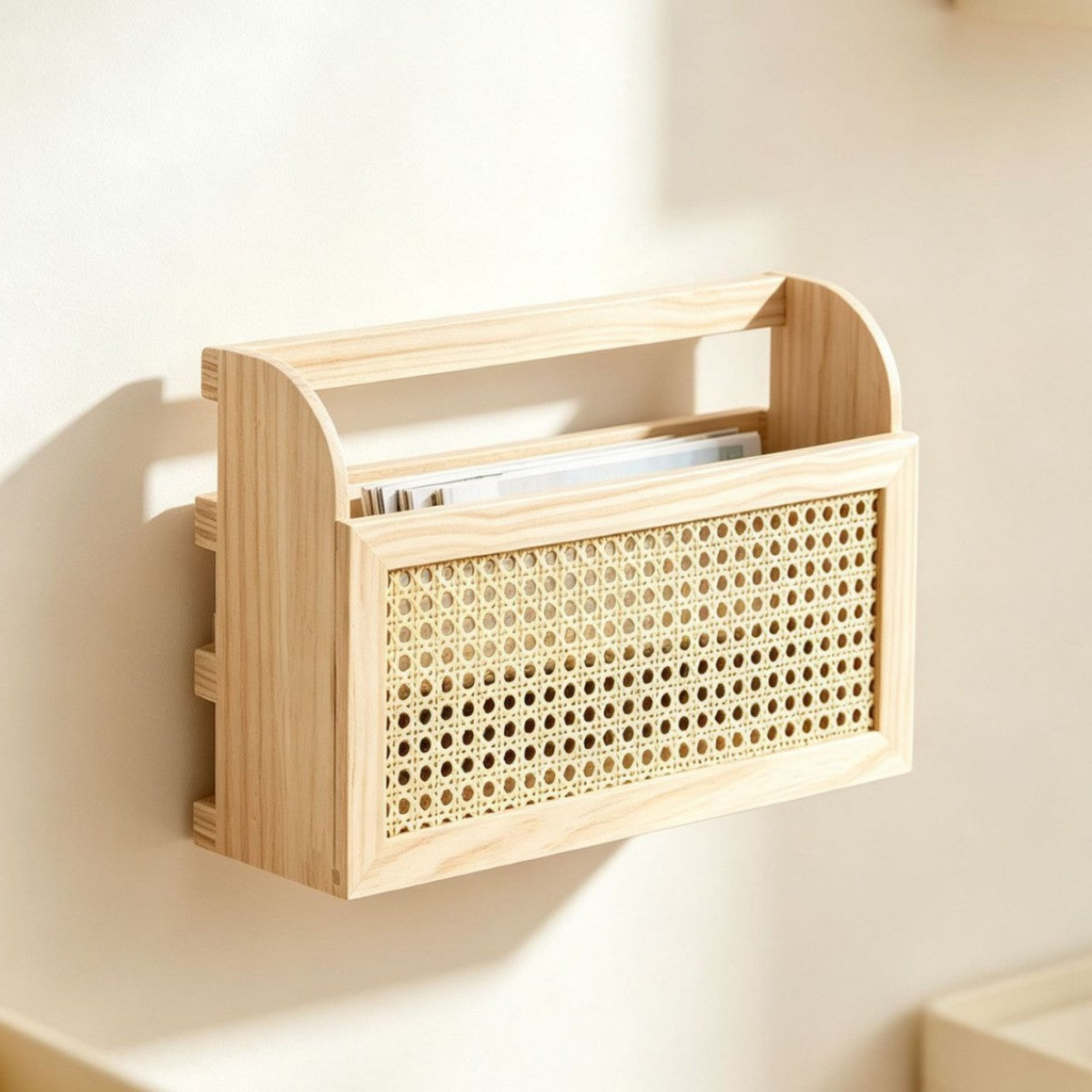 Stylish Storage Box made of Wood and Rattan | High & Bury