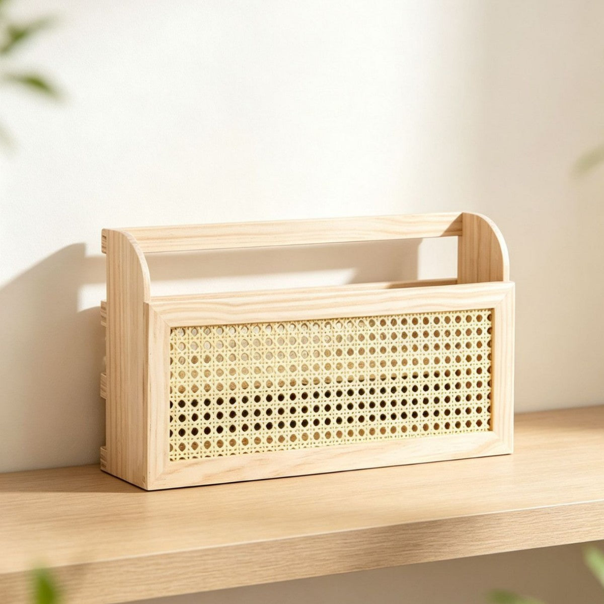 Stylish Storage Box made of Wood and Rattan | High & Bury