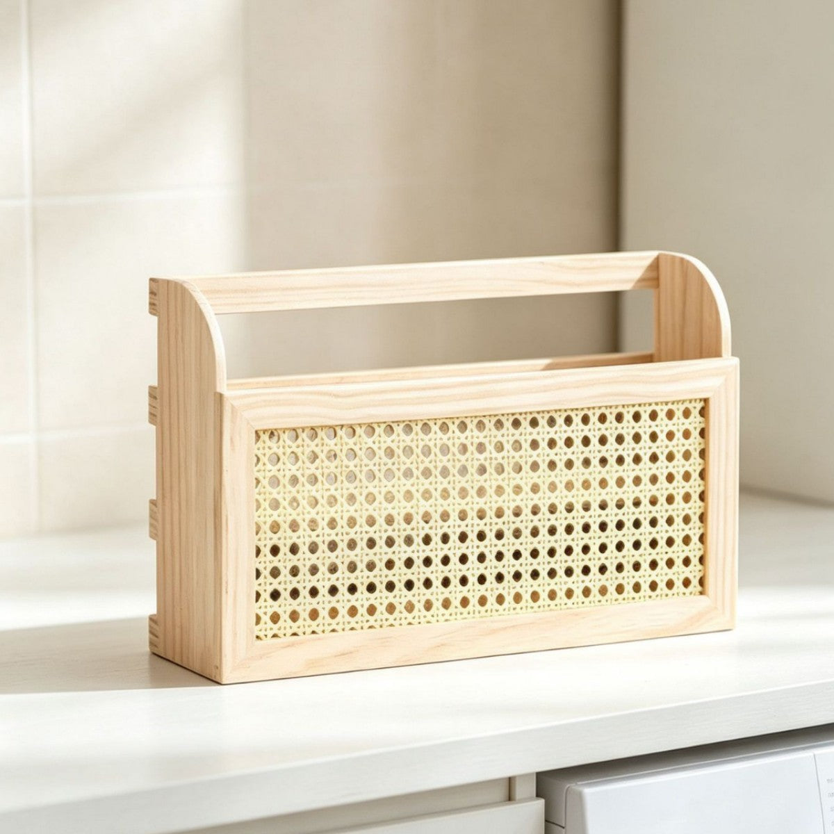 Stylish Storage Box made of Wood and Rattan | High & Bury