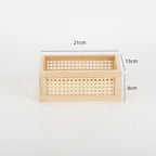Stylish Storage Box made of Wood and Rattan | High & Bury