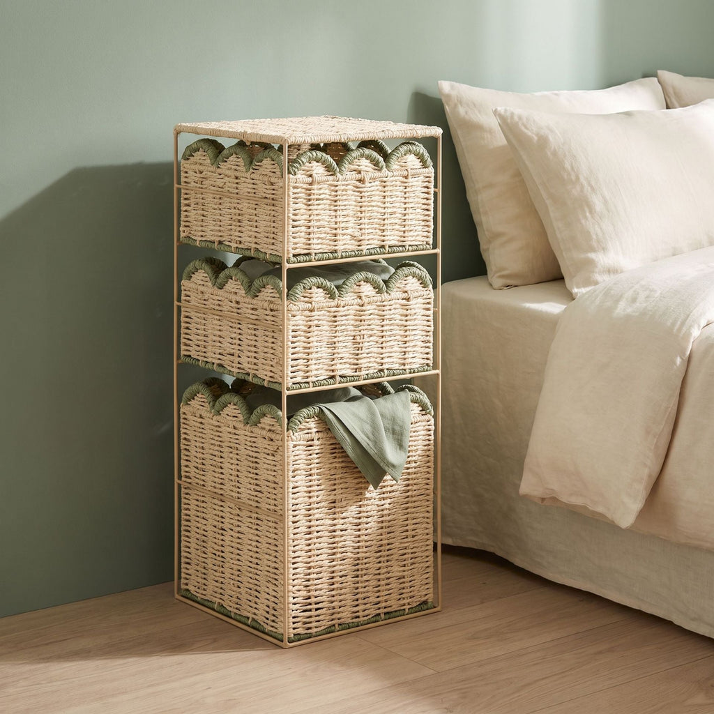Stylish Storage System with Woven Baskets | High & Bury