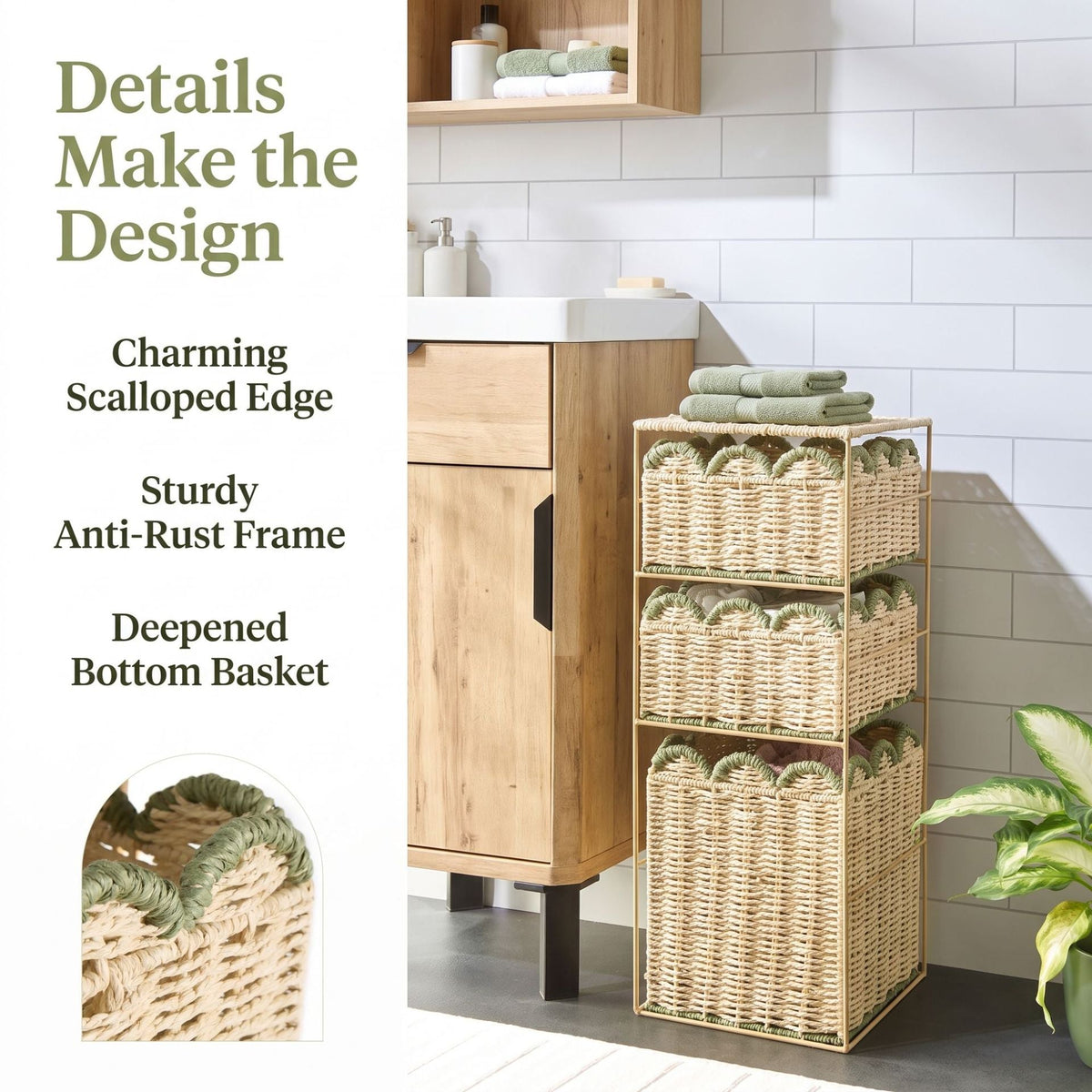 Stylish Storage System with Woven Baskets | High & Bury