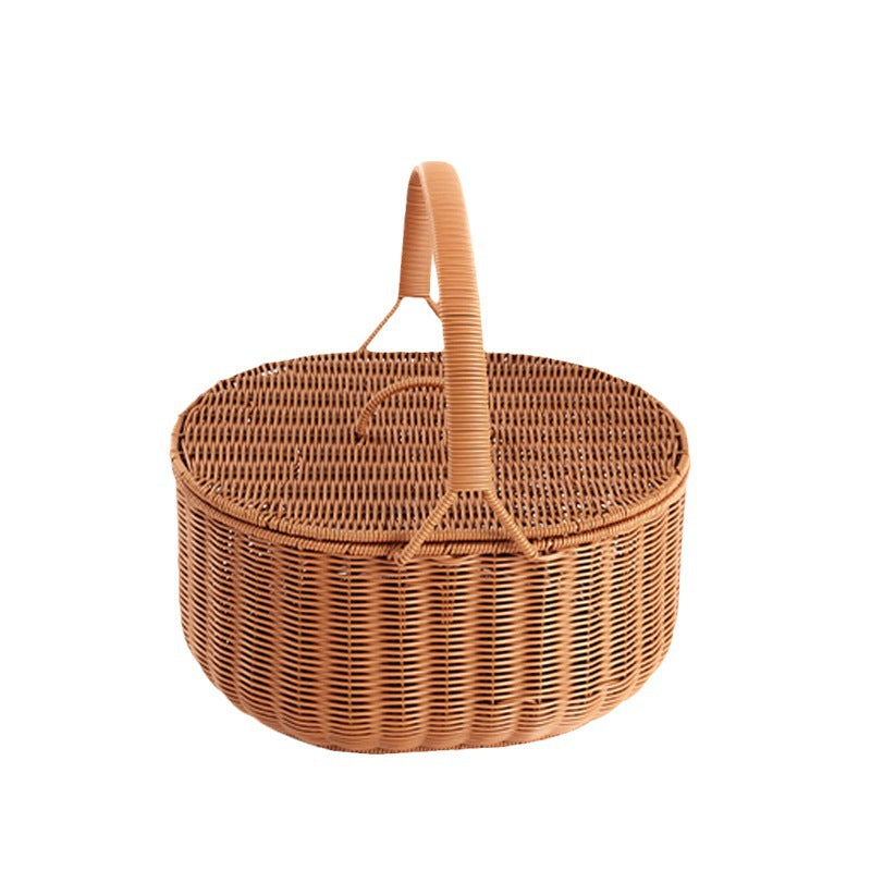 Stylish Woven Storage Basket with Lid | High & Bury