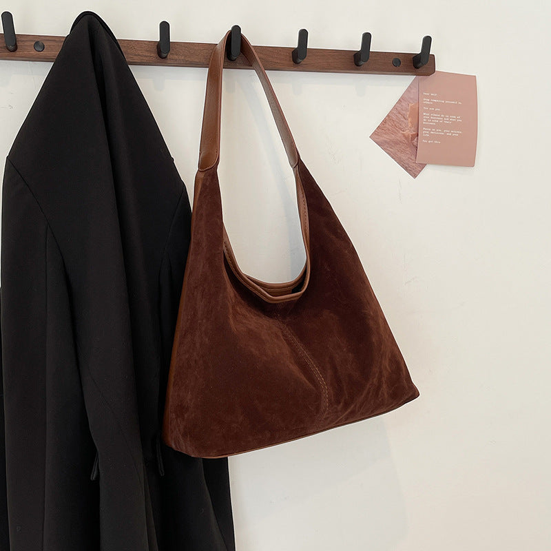 Suede Casual Hobo Bag with Shoulder Strap and Spacious Interior, view 2