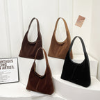 Suede Casual Hobo Bag with Shoulder Strap and Spacious Interior, view 3